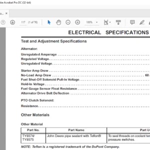 John Deere X495 TM2024 Electrical Operation & Diagnostics Manual - PDF DOWNLOAD